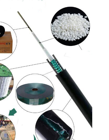 Single Mode 8 Core Armored Fiber Optic Cable GYXTW Overhead Untuk Pipa