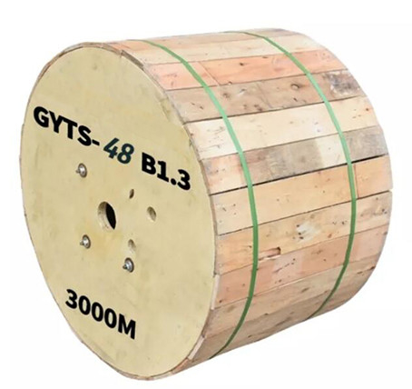 GYTS SM Armored 48 Core Fiber Optic Cable Outdoor 9/125u Untuk Komunikasi Telekomunikasi