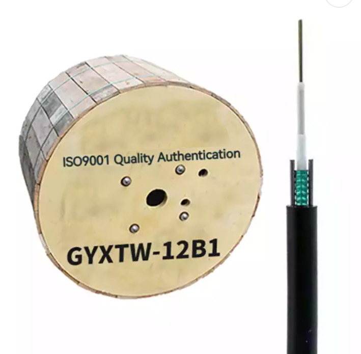 12 Kabel Fiber Aerial Optical Fiber GYXTW G652D / SM 1500N Untuk Komunikasi Telekomunikasi