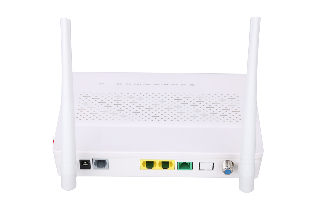 2.4GHz Multi Fungsi XPON ONU 1FE 1GE POTS WIFI CATV Warna Putih FTTH ONU ONT