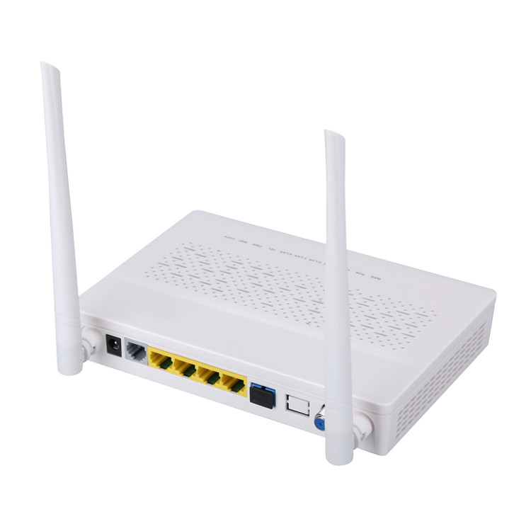 TX 1310nm RX 1490nm FTTH ONU ONT 3FE 1GE POTS WIFI CATV 2T2R Mode 5DBI Mendapatkan Frekuensi 2.4G