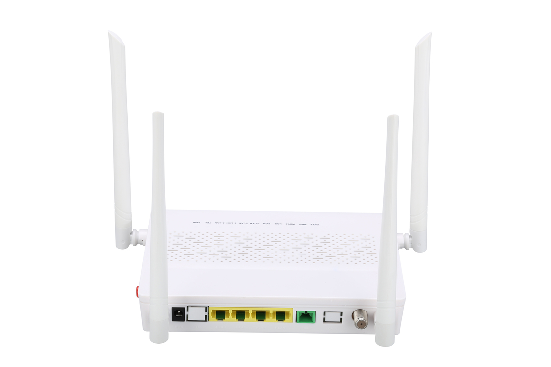 4GE 2.4G / 5G POTS WIFI CATV GPON ONU Modem SC Mode Tunggal Serat Tunggal