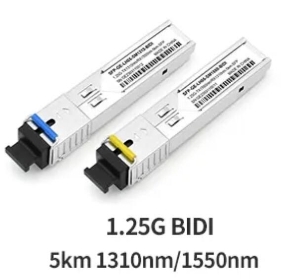 1.25G SFP Transceiver Serat Optik 5km 1550 / 1310nm Konektor SC Modul BIDI SFP