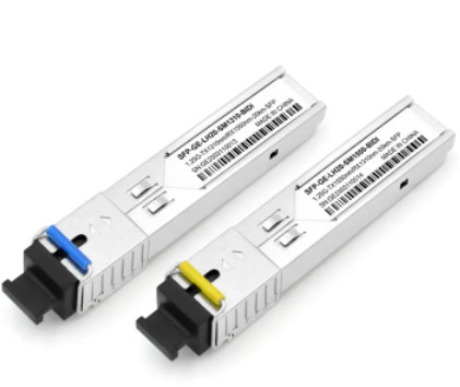 Transceiver Serat Optik Mode Tunggal SFP 1.25G 20km 1310 / 1550nm Konektor SC BIDI