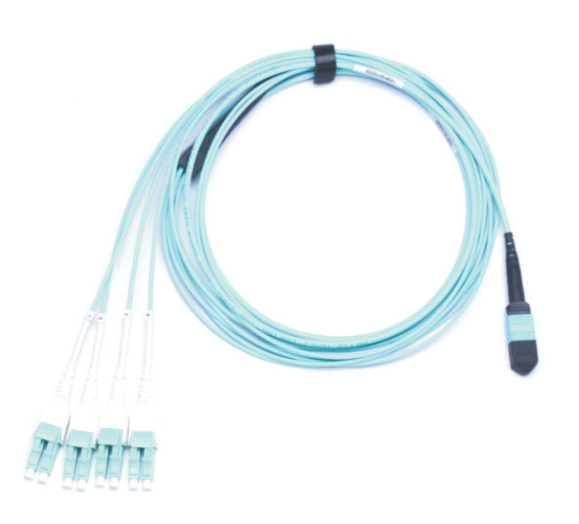 8 Inti Multimode Serat Optik MPO MPO LC SC LSZH 8F FANOUT OM2 Ungu