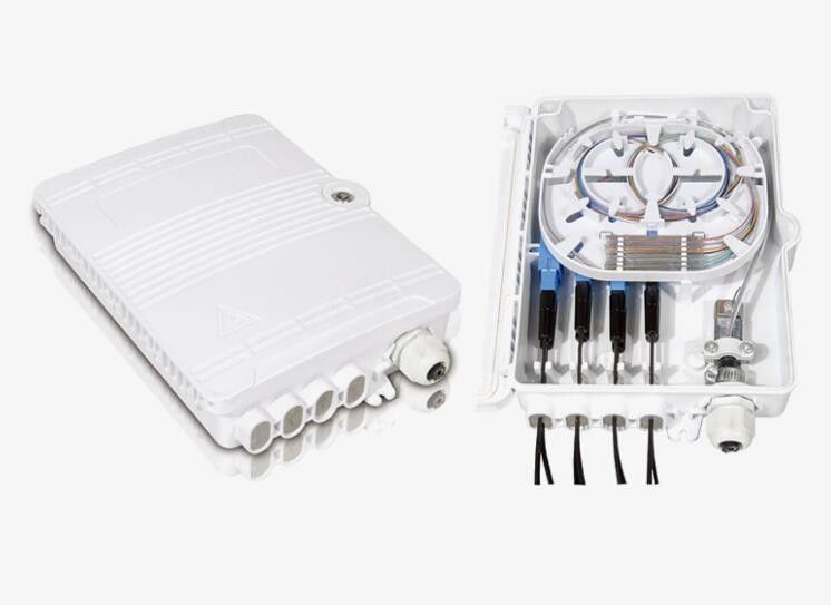 Kotak Distribusi Luar Ruangan FTTH 8 core Mesin Gabungan Optik Kotak Terminal Bahan ABS