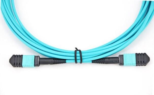 10g kabel serat optik bahan LSZH MPO 8 inti serat batang OM3 multimode perempuan
