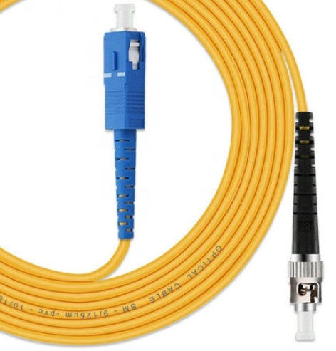 OS2 Kabel Patch Serat Optik SC / UPC Ke ST / UPC Mode Tunggal