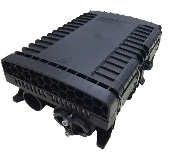Kotak Pemutusan Serat Optik FTTH 16 Core Kaset Splitter Tahan Air Warna Hitam Luar Ruangan