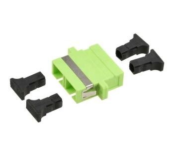 Adaptor Kabel Serat Optik Keramik FTTX LAN RoHS SC Duplex Lime Green OM5 Adapter
