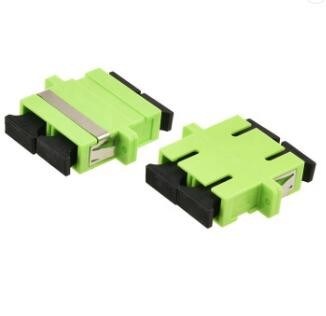 Adaptor Kabel Serat Optik Keramik FTTX LAN RoHS SC Duplex Lime Green OM5 Adapter