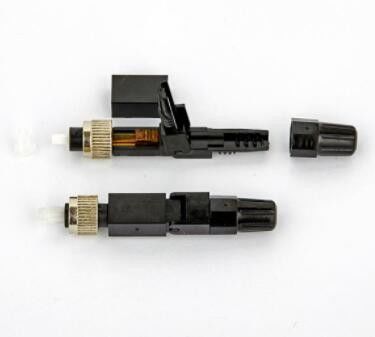 Konektor Cepat Serat Optik ISO FC Warna Hitam Untuk CATV