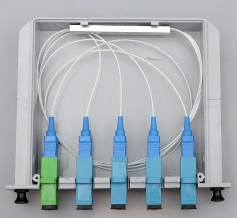 Kaset Pasif Fiber Optic Splitter 1X4 SC UPC PLC Jenis Plug In