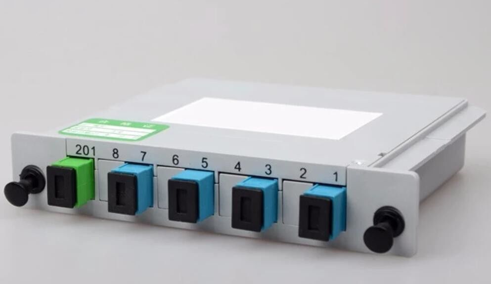 Kaset Pasif Fiber Optic Splitter 1X4 SC UPC PLC Jenis Plug In