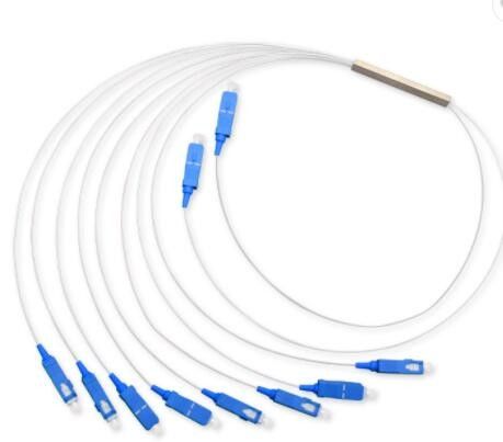 Mini 2x8 Fiber Optic Splitter Tabung Stainless Steel Tipe SC / PC UPC