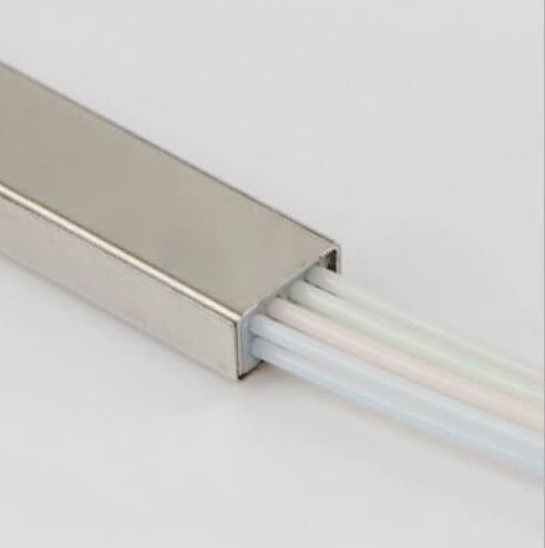 Mini 2x8 Fiber Optic Splitter Tabung Stainless Steel Tipe SC / PC UPC