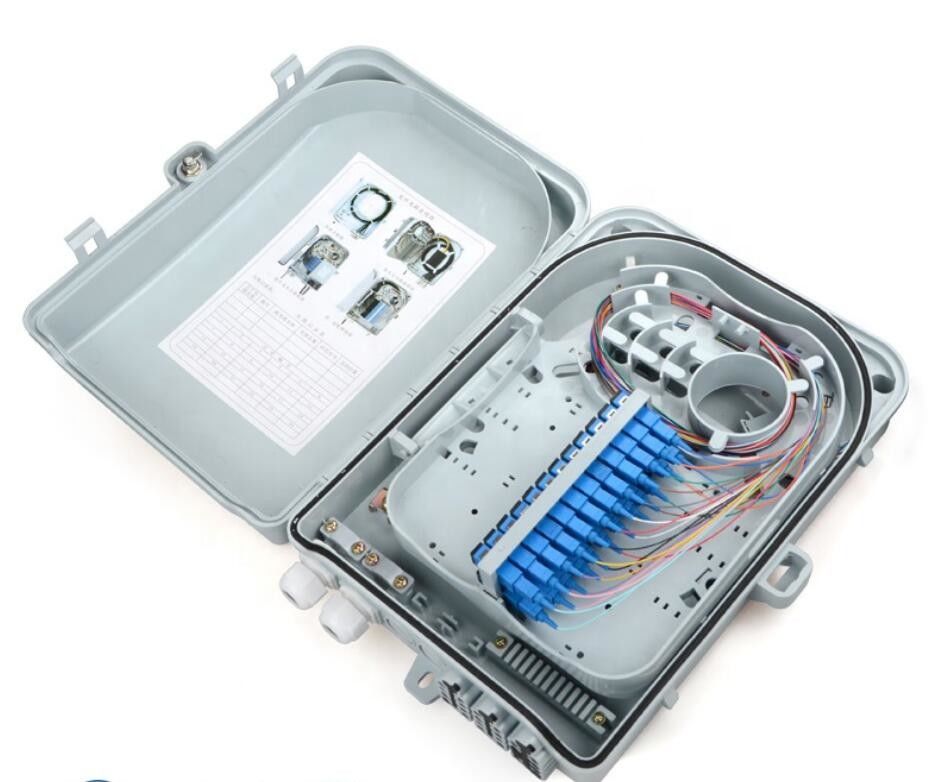 Kotak Dinding Fiber Optic 1:16 Cassette Splitter Atau 24 Core Pigtail Dan Adaptor Kotak FTTH FDB