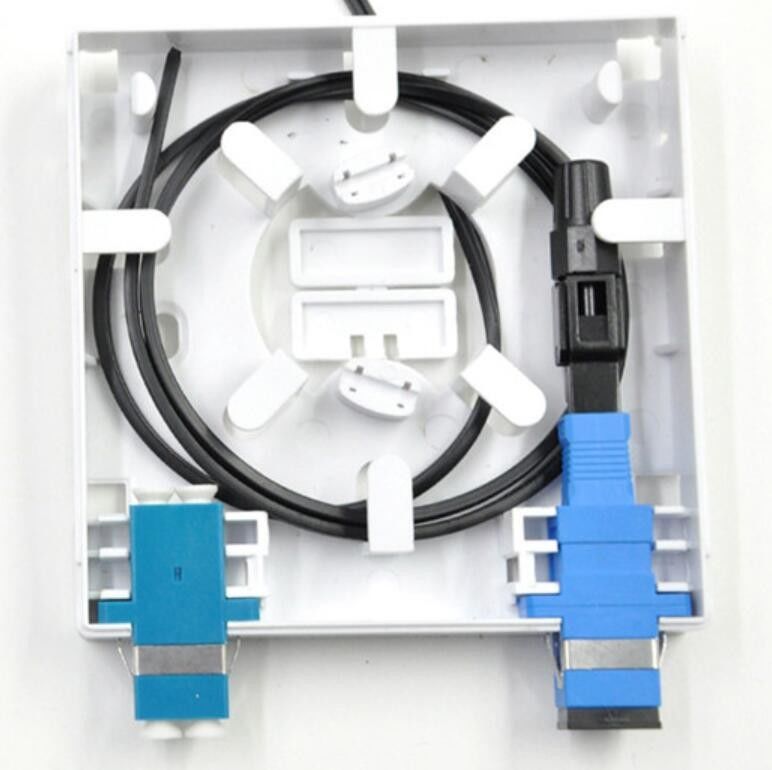 ISO FTTH Fiber Optic Termination Box Indoor Wall Mounted 2 Ports ABS