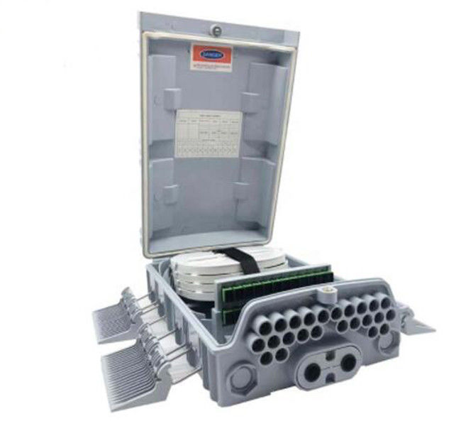 Distribusi Serat Optik Luar RuanganPC ABS 24 Core Fiber Optic Distribution Box IP65 WARNA ABU-ABU