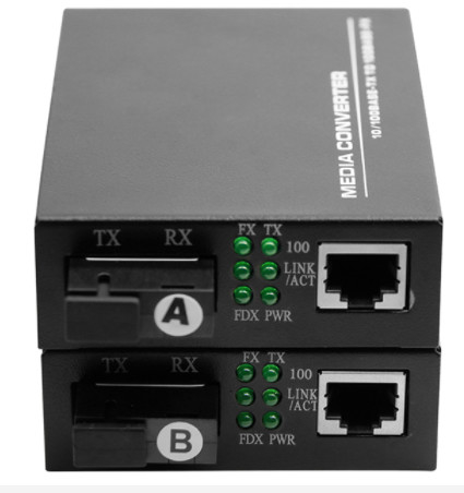 UTP 20KM Fiber Optic Media Converter 1310/1550nm 10/100M 2 Port MDI