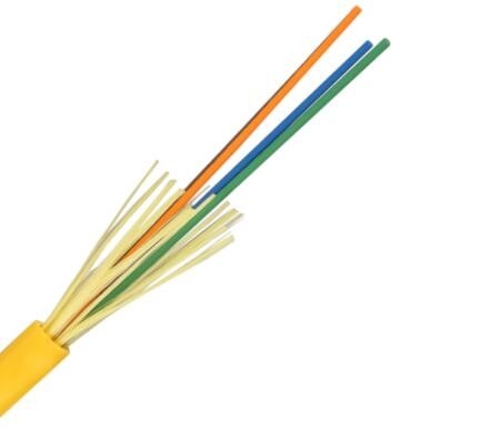 Kabel Serat Optik Kuning 14 Inti penyangga ketat atau kabel dalam ruangan tabung longgar GJFJV-14B1 9/125