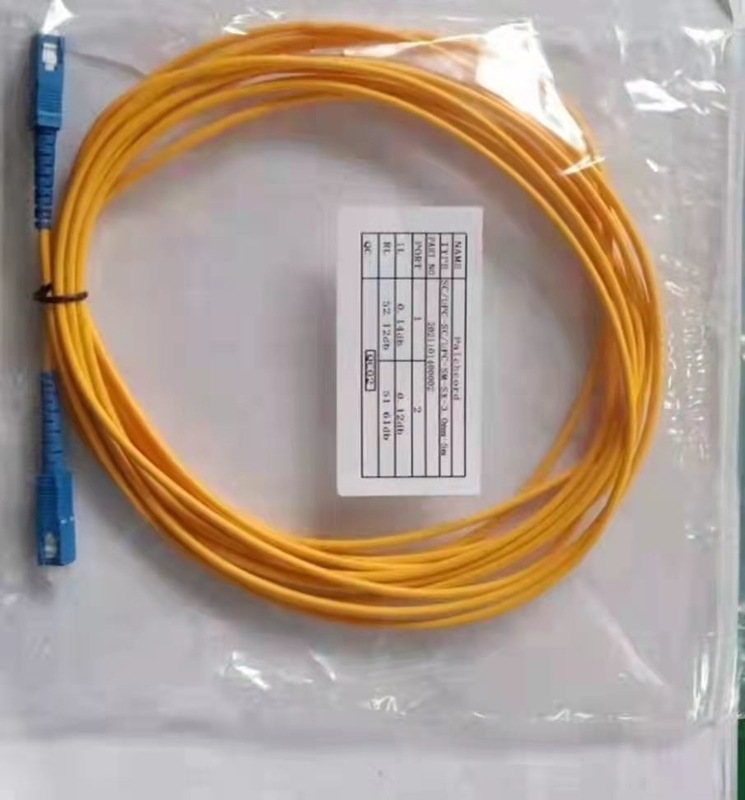 5m PVC Fiber Optic Patch Cord Simplex Singlemode SC UPC Diameter 3.0mm