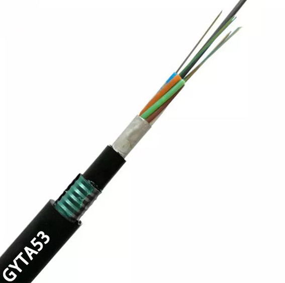 Outdoor Single Mode Fiber Optic Outdoor Cable G652d Double Sheath Untuk Komunikasi