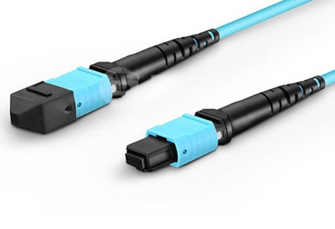 10g kabel serat optik bahan LSZH MPO 8 inti serat batang OM3 multimode perempuan