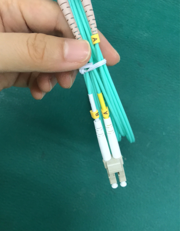 SC LC Fiber Optic Patch Cord OM3 300 Duplex LSZH Jacket Aqua Color