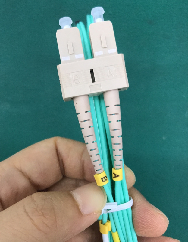 SC LC Fiber Optic Patch Cord OM3 300 Duplex LSZH Jacket Aqua Color
