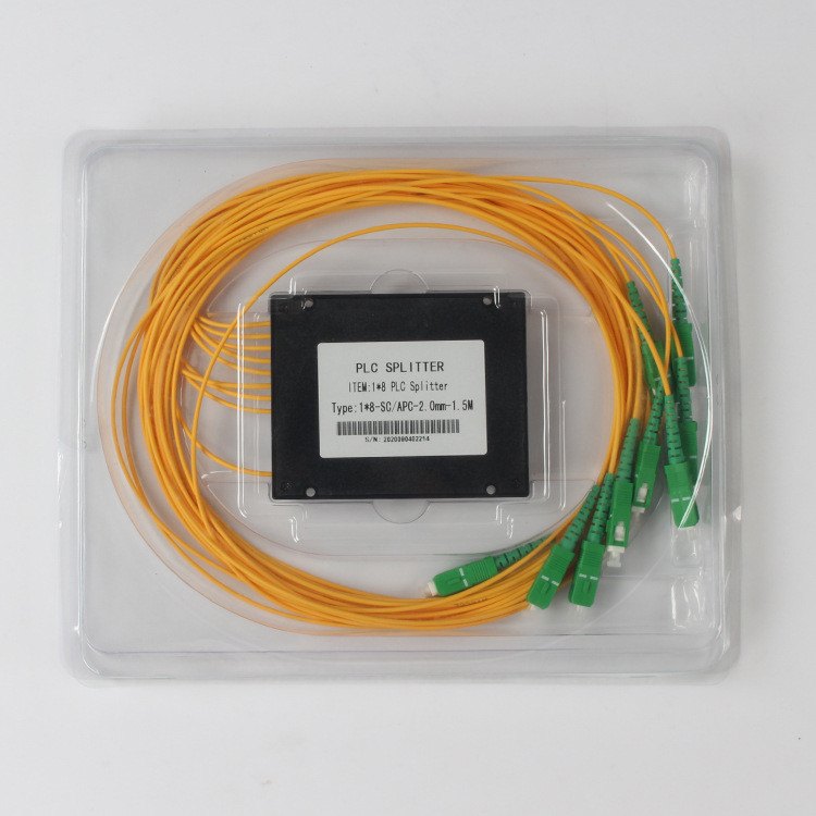 2.0MM Fiber Optic Splitter 1 X 8 PLC Splitter SC APC Box Branch 1.5Meter